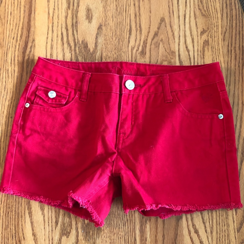 Justice Red Jean Shorts